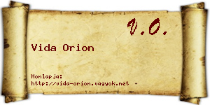 Vida Orion névjegykártya